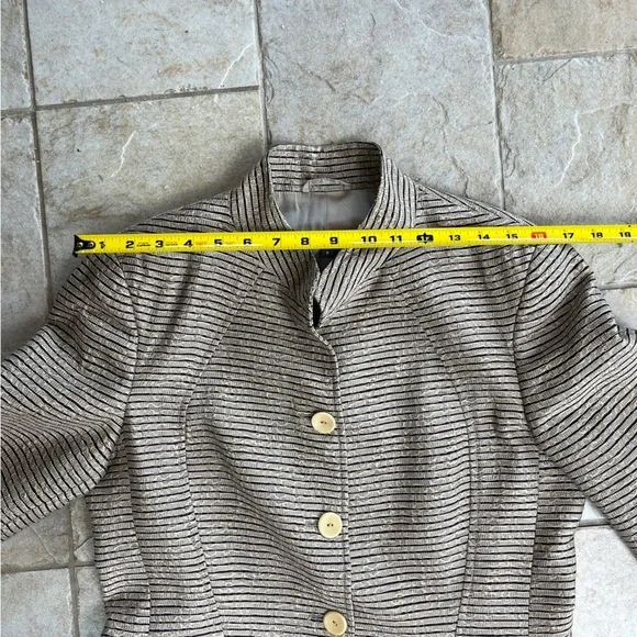 Zanella Italy Metallic Stripe Blazer 8 Dark Academia Heritage Luxe Jacket Office - Picture 9 of 10